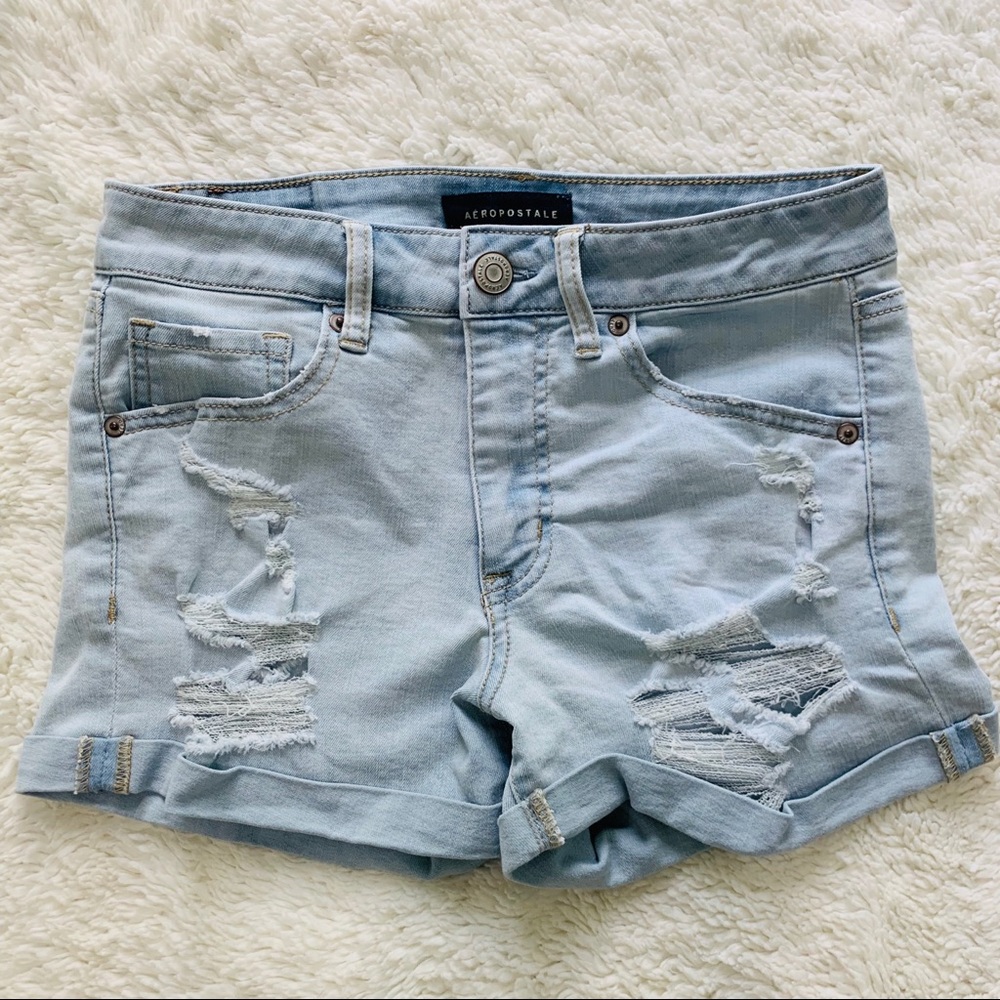 Aeropostale distressed jeans shorts
